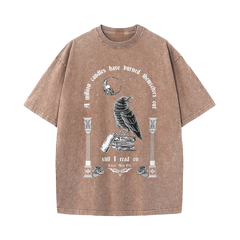 A Million Candles Have Burned Themselves Out Edgar Allan Poe Washed T-Shirt