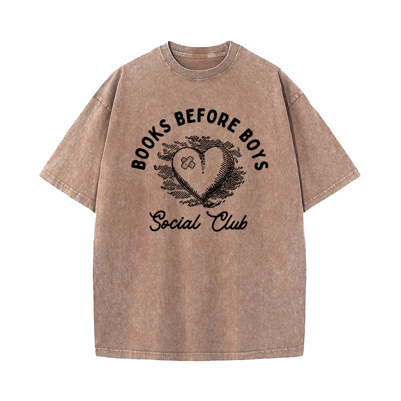 Books Before Boys Social Club Washed T-Shirt
