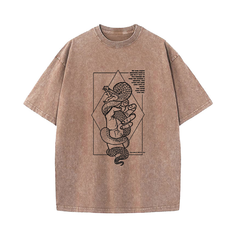 Friedrich Nietzsche Quote Washed T-Shirt