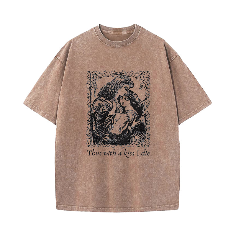Shakespeare Poet Romeo and Juliet Washed T-Shirt