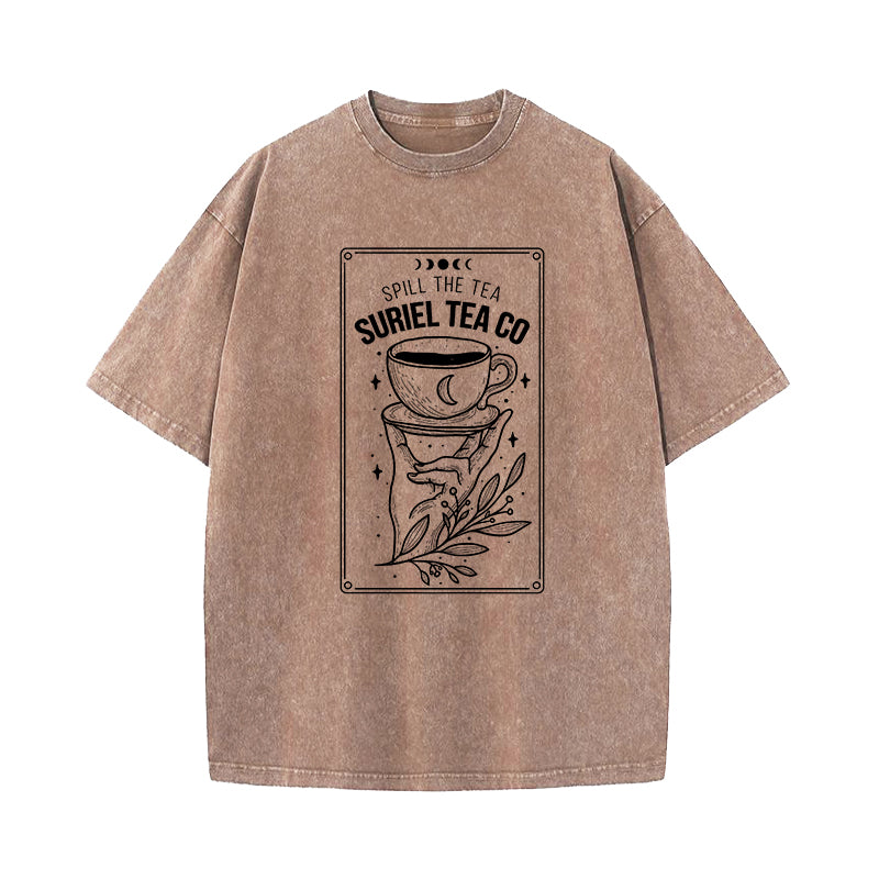 Suriel Tea Co Acotar A Court Of Thorn And Roses Washed T-shirt