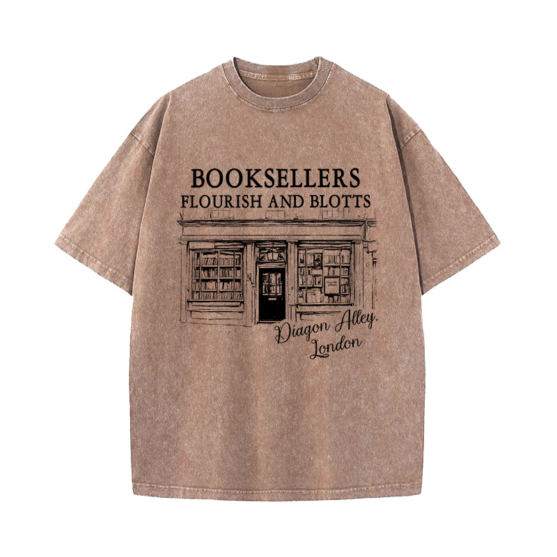 Flourish Blotts Wizard House Washed T-Shirt