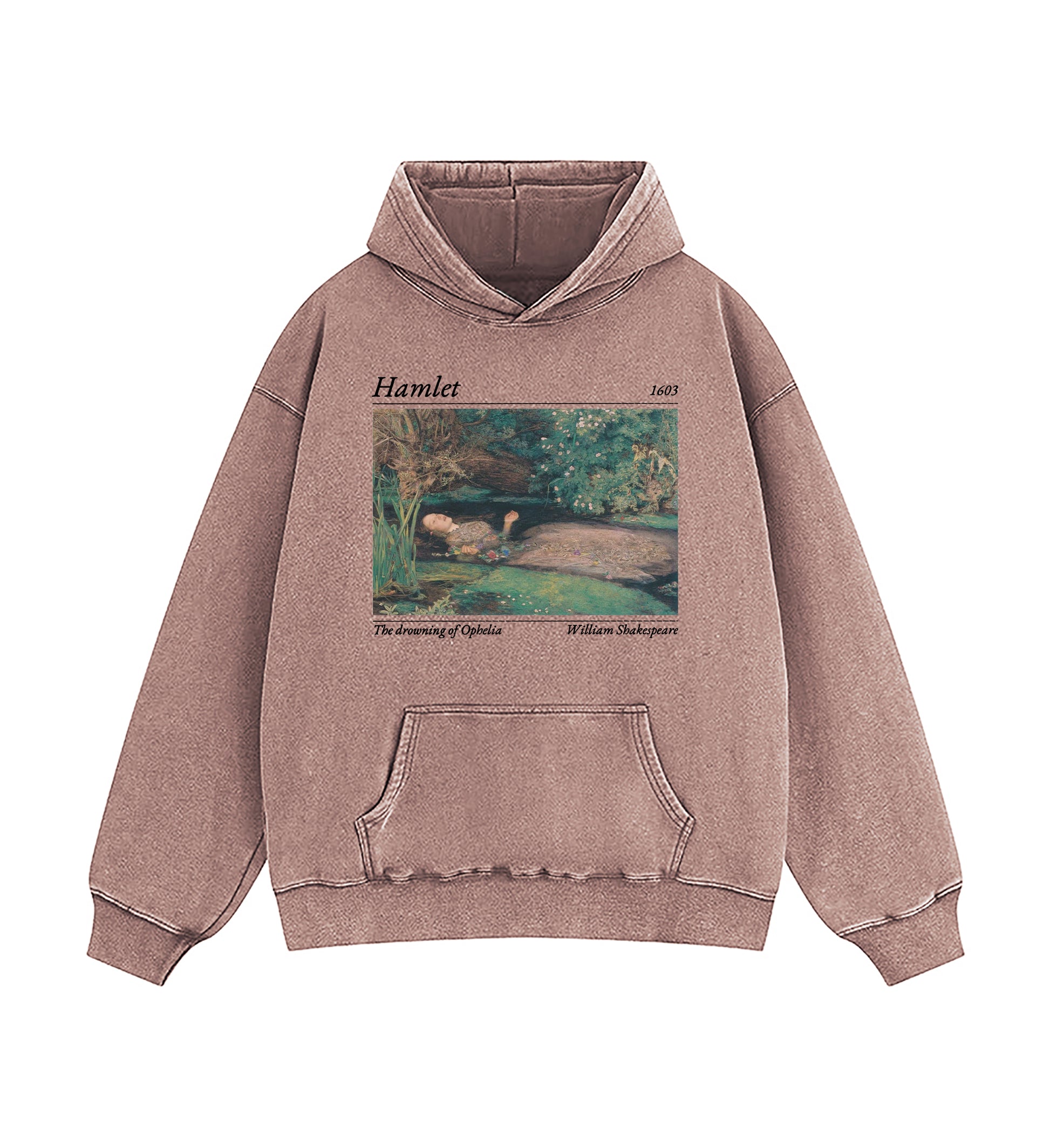 Shakespeare Hamlet And Ophelia Washed Hoodie