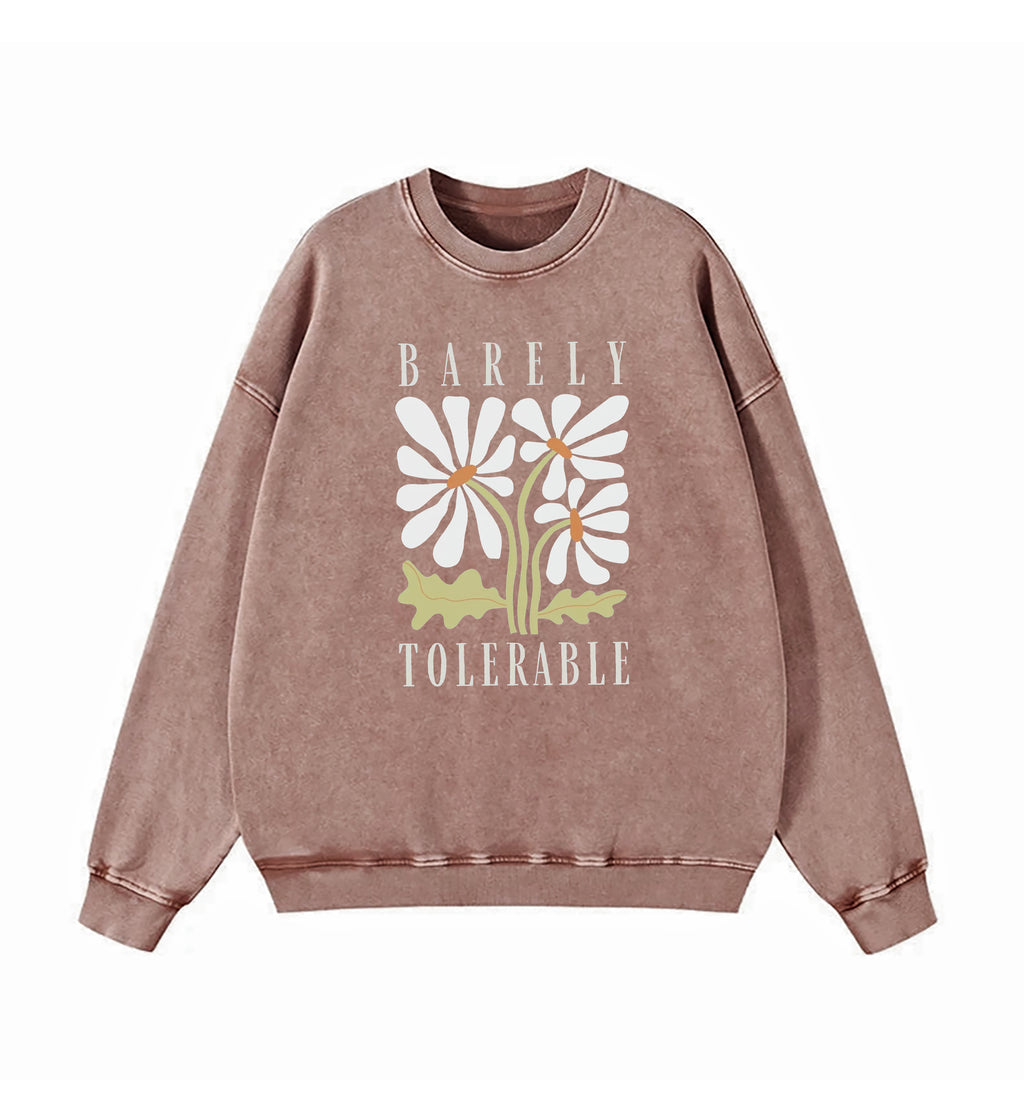 Pride and Prejudice Quote Barely Tolerable Washed Sweatshirt
