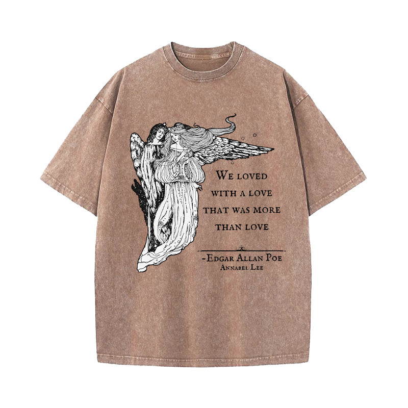 Edgar Allan Poe Annabel Lee Poem Quote Washed T-Shirt