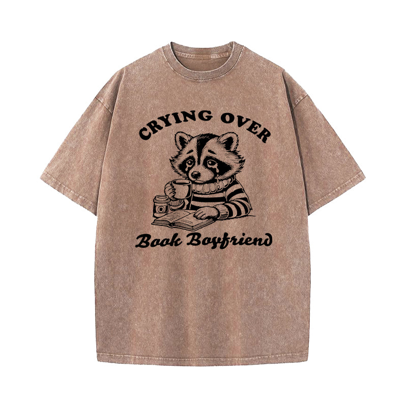Crying Over Book Boyfriends Washed T-Shirt