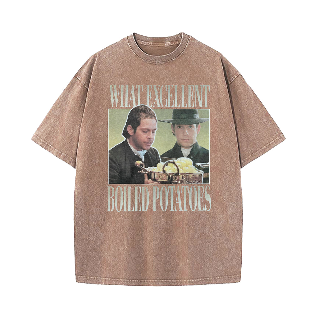 Boiled Potatoes Funny Meme Pride And Prejudice Washed T-Shirt