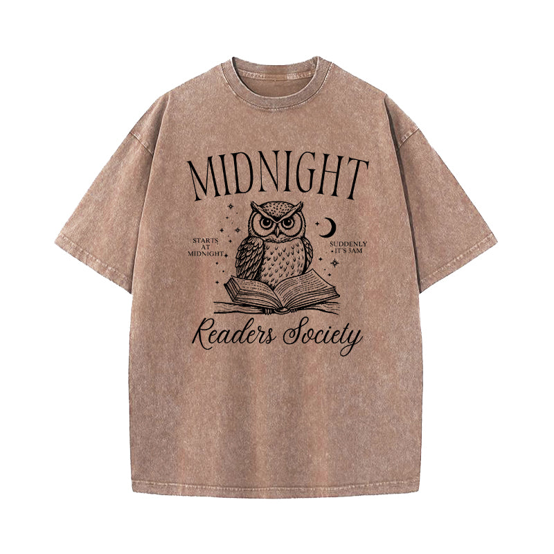 Midnight Readers Society Late Night Reading Washed T-Shirt