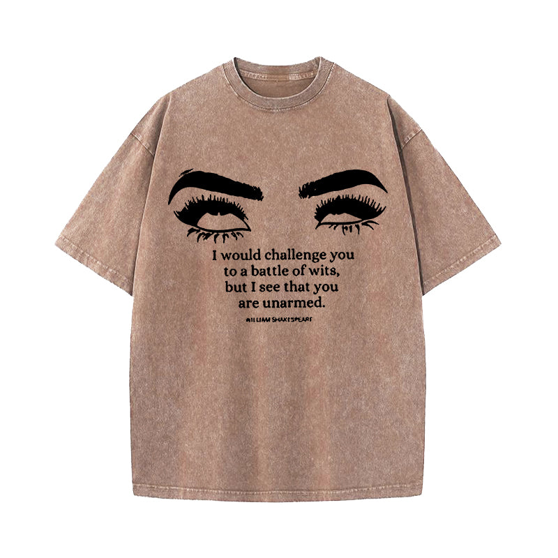 William Shakespeare Quote Battle of Wits Washed T-Shirt