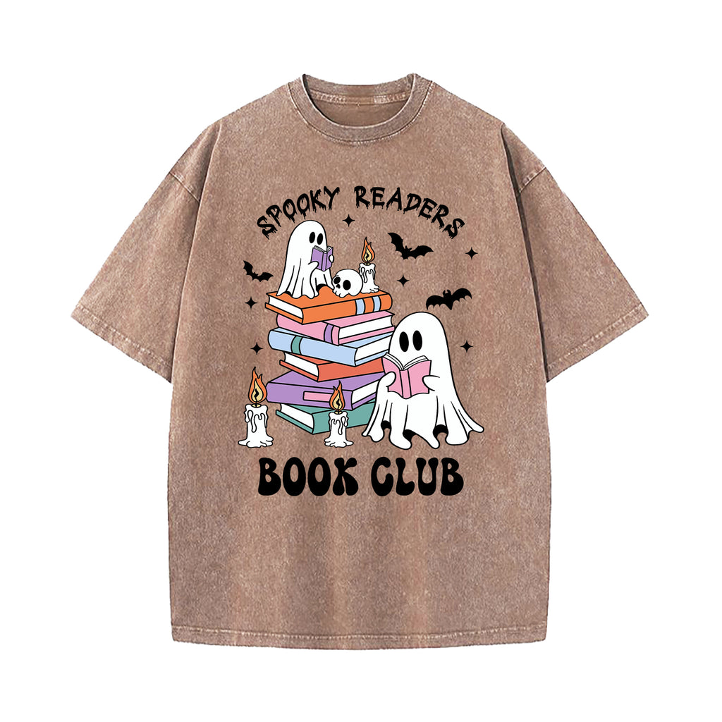 Spooky Readers Book Club Washed T-Shirt