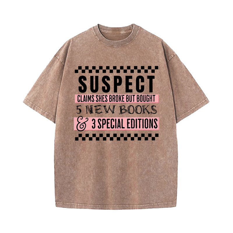 Suspect Book Lover Washed T-Shirt