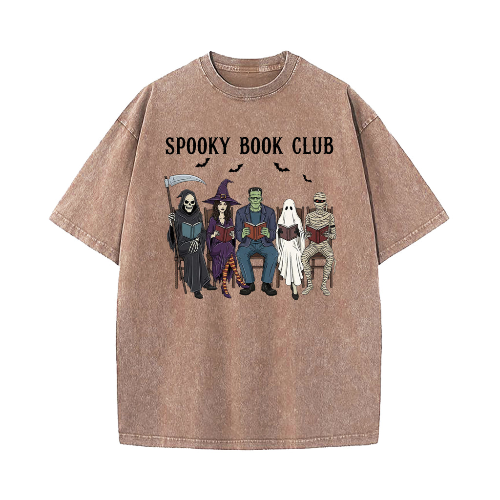 Spooky Book Club Washed T-Shirt