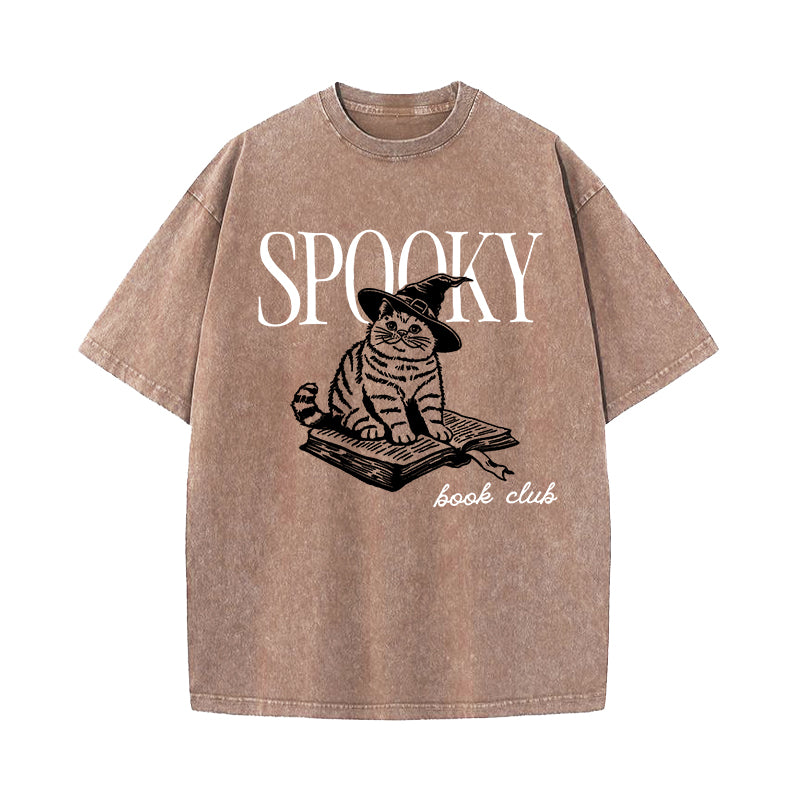 Spooky Book Club Washed T-Shirt