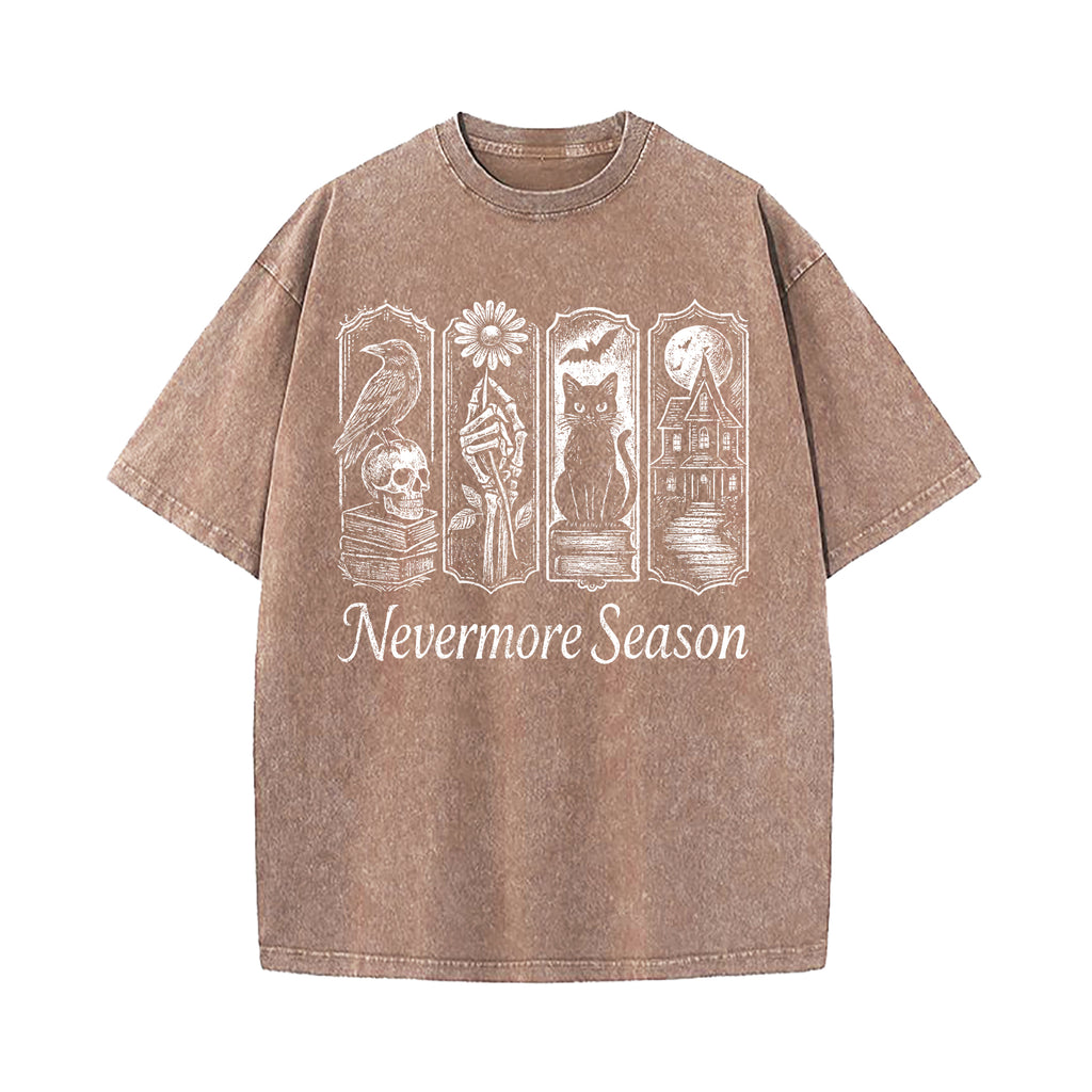 Edgar Allan Poe Nevermore Season Washed T-Shirt