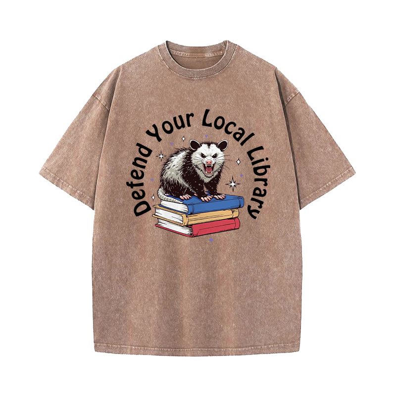 Defend Your Local Library Washed T-Shirt