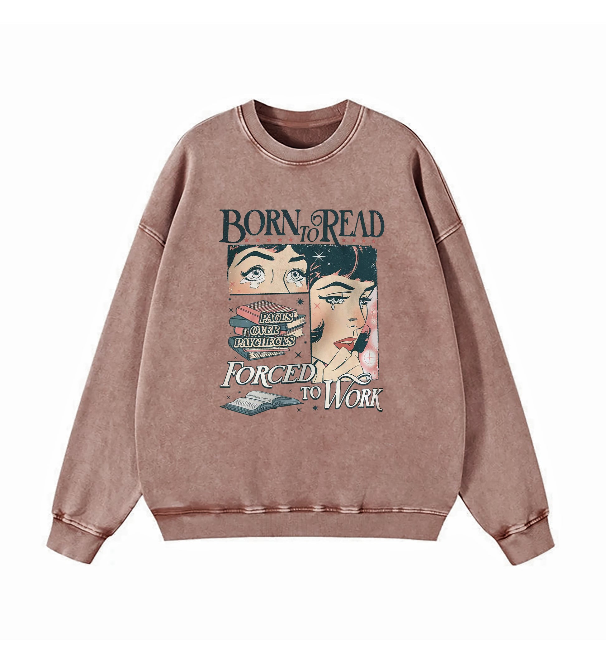 Born To Read Bookish Washed Sweatshirt