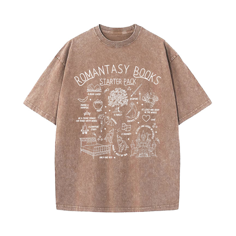 Romantasy Books Starter Pack Washed T-Shirt