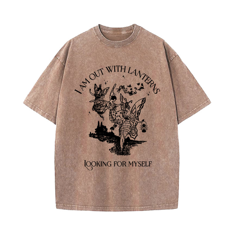 Emily Dickinson I Am Out With Lanterns Washed T-Shirt