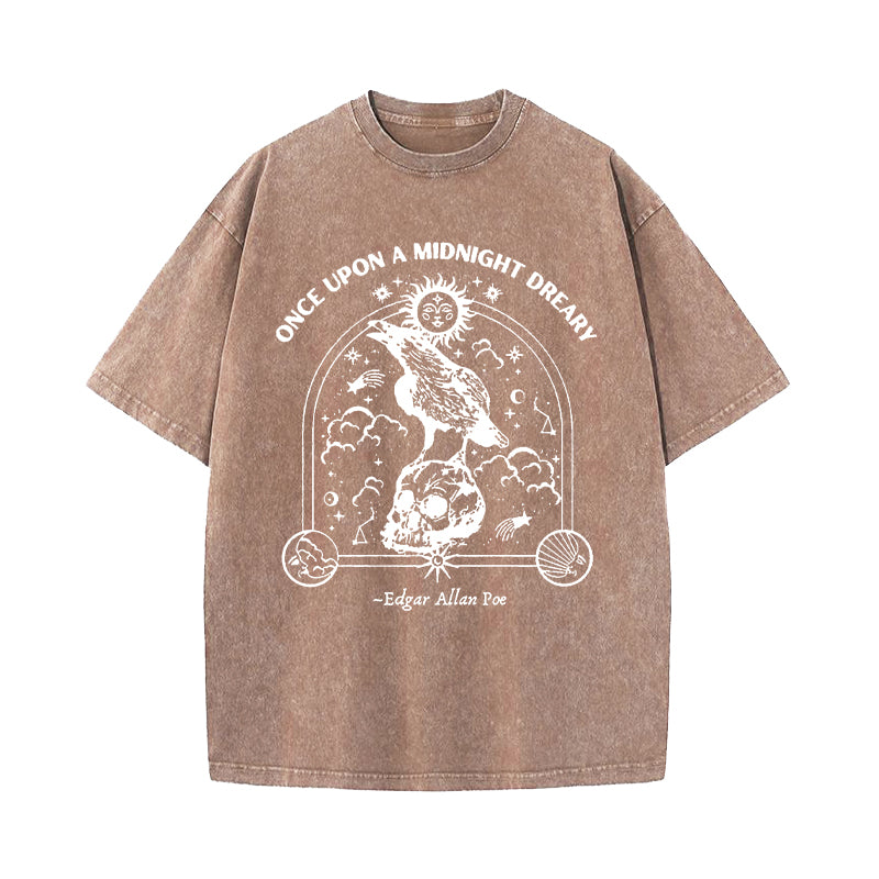 Once Upon a Midnight Dreary Washed T-Shirt