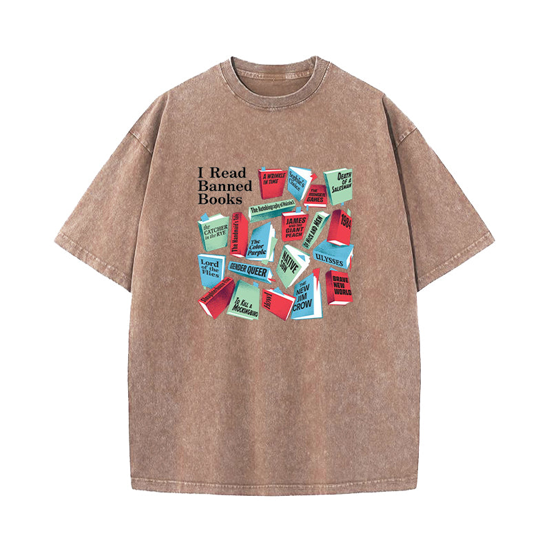 I Read Banned Books Washed T-Shirt