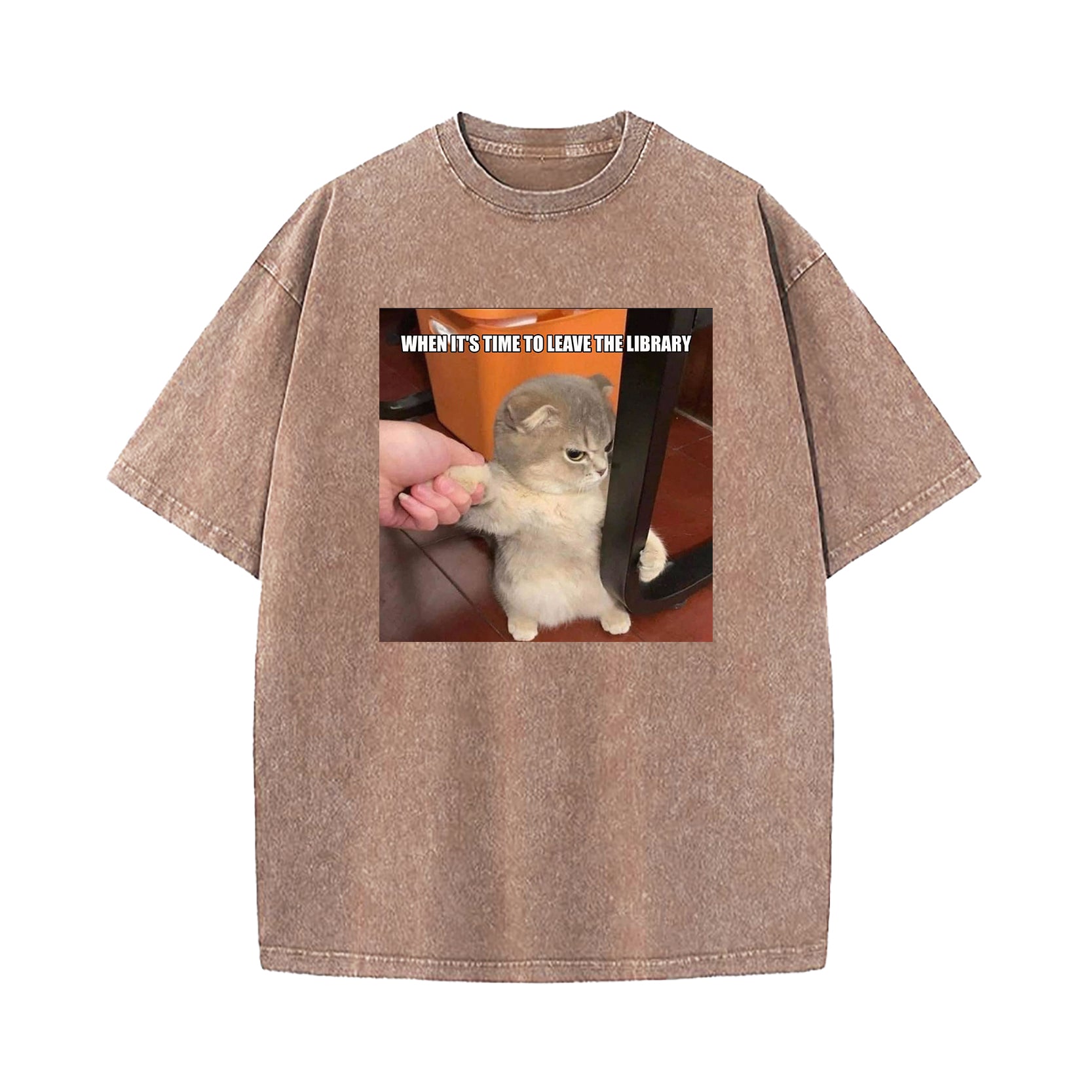 When It's Time To Leave The Library Washed T-Shirt