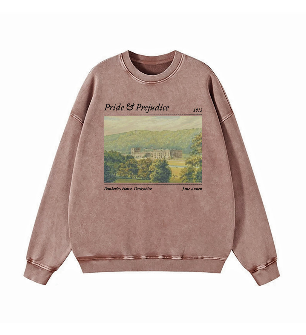 Pride And Prejudice Pemberley House Washed Sweatshirt