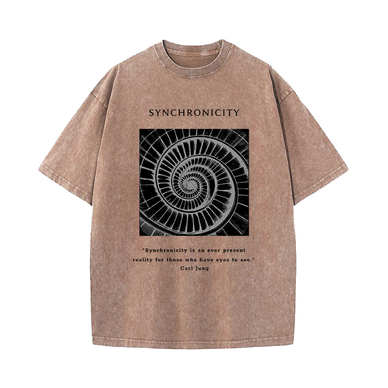 Synchronicity Carl Jung Quote Washed T-Shirt