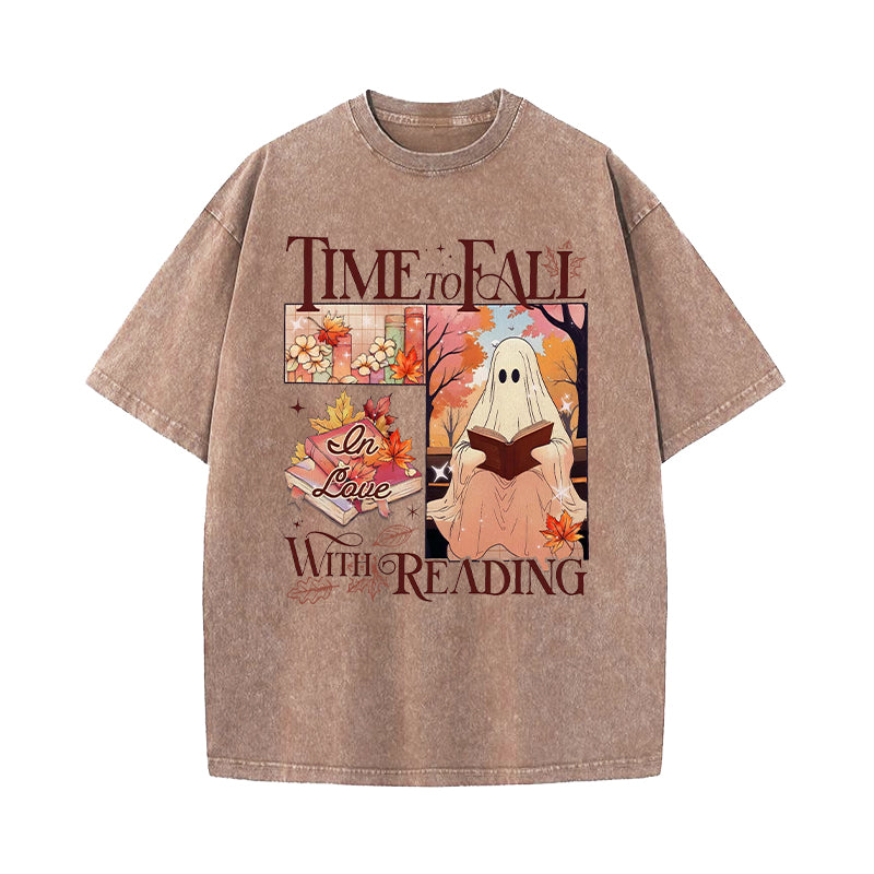 Time To Fall In Love With Reading Washed T-Shirt