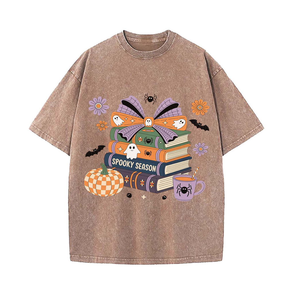 Spooky Season Book Lover Washed T-Shirt