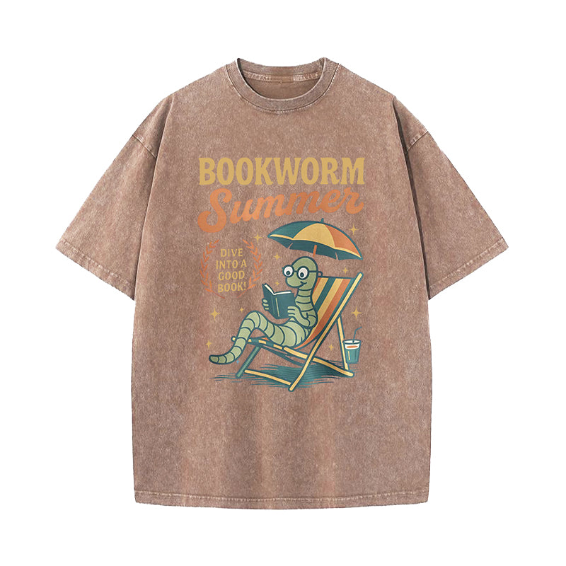 Bookworm Summer Washed T-Shirt
