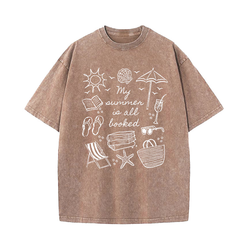My Summer Is All Booked Washed T-Shirt