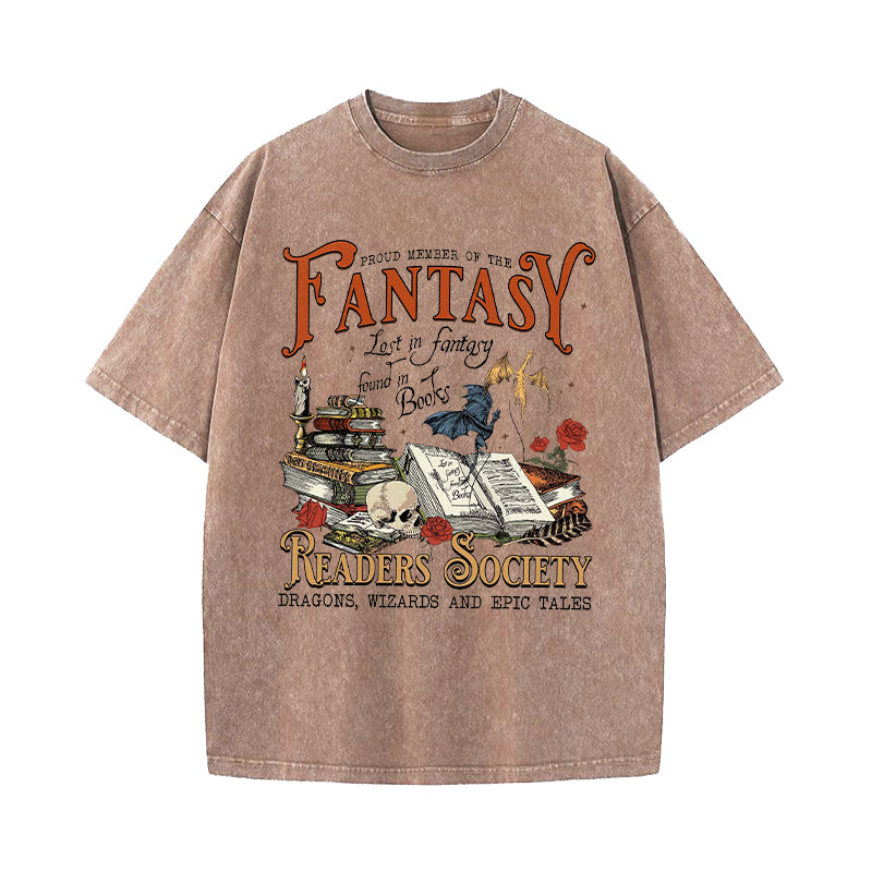 Fantasy Readers Book Club Washed T-Shirt
