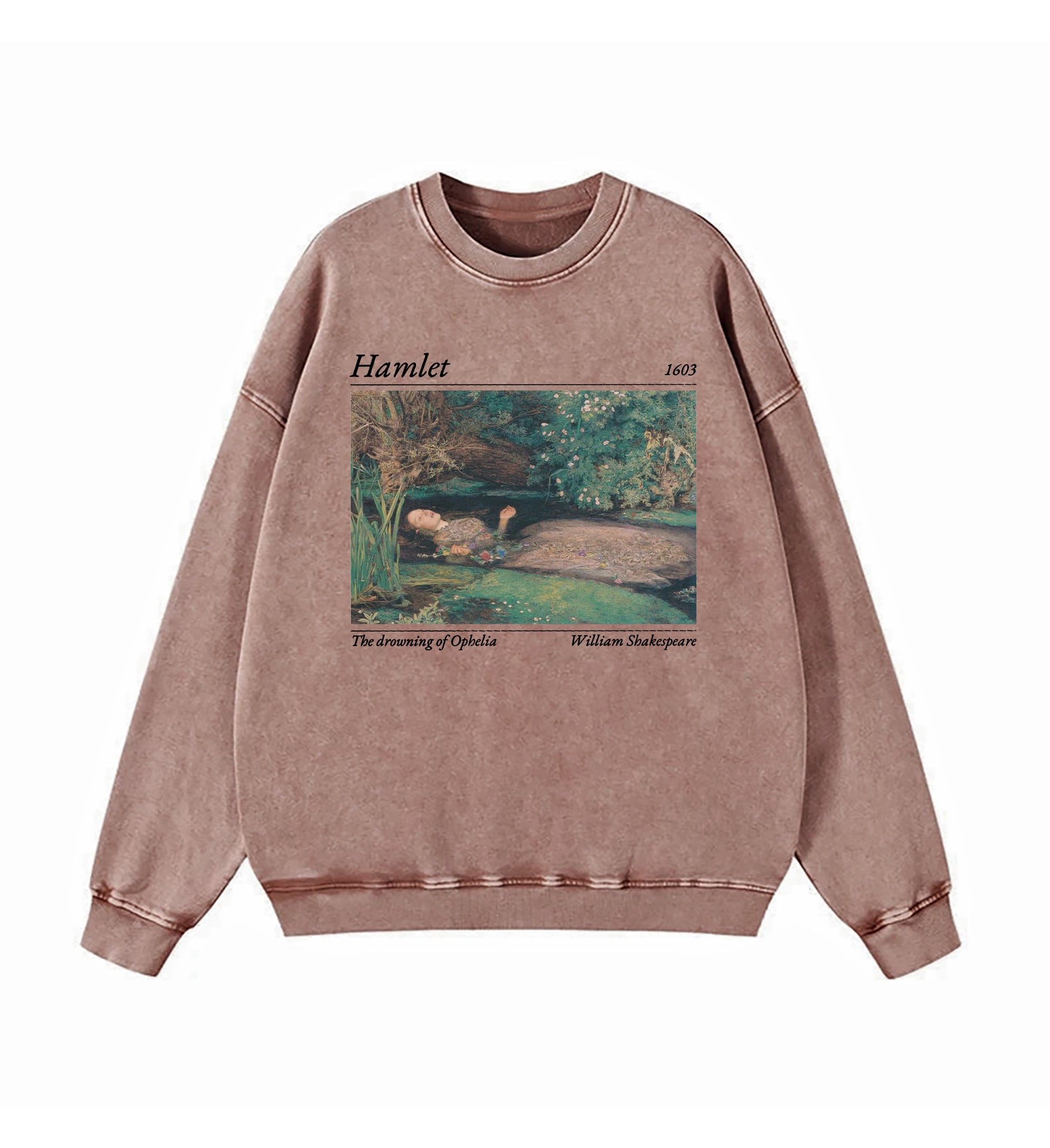 Shakespeare Hamlet And Ophelia Washed Sweatshirt