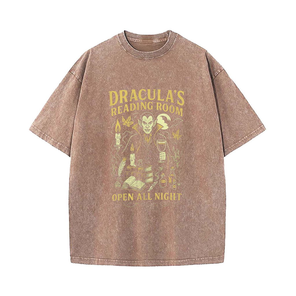 Dracula's Reading Room Washed T-Shirt