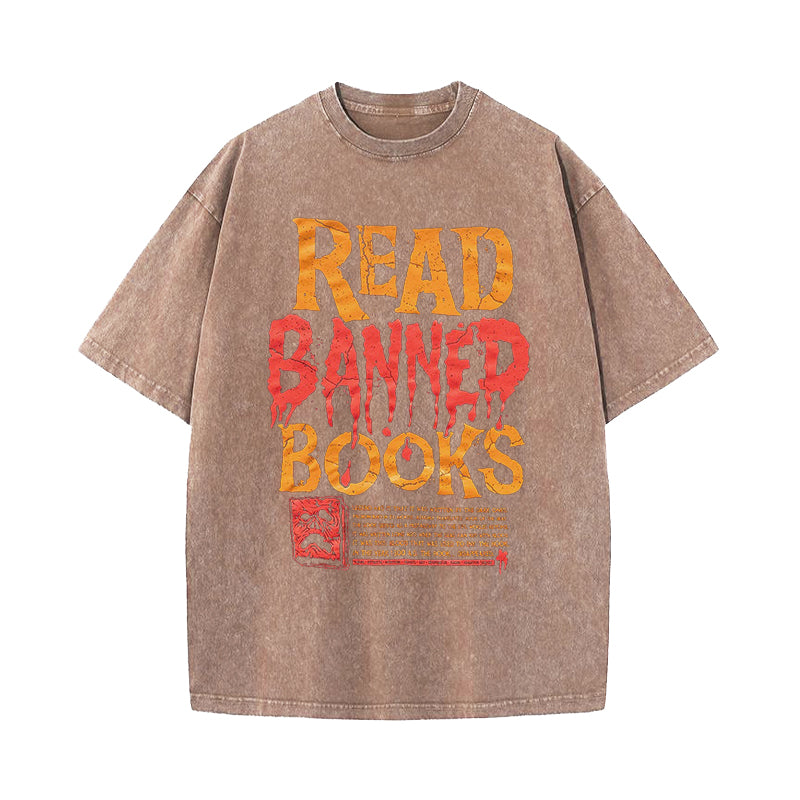 Read Banned Books Necronomicon Washed T-Shirt
