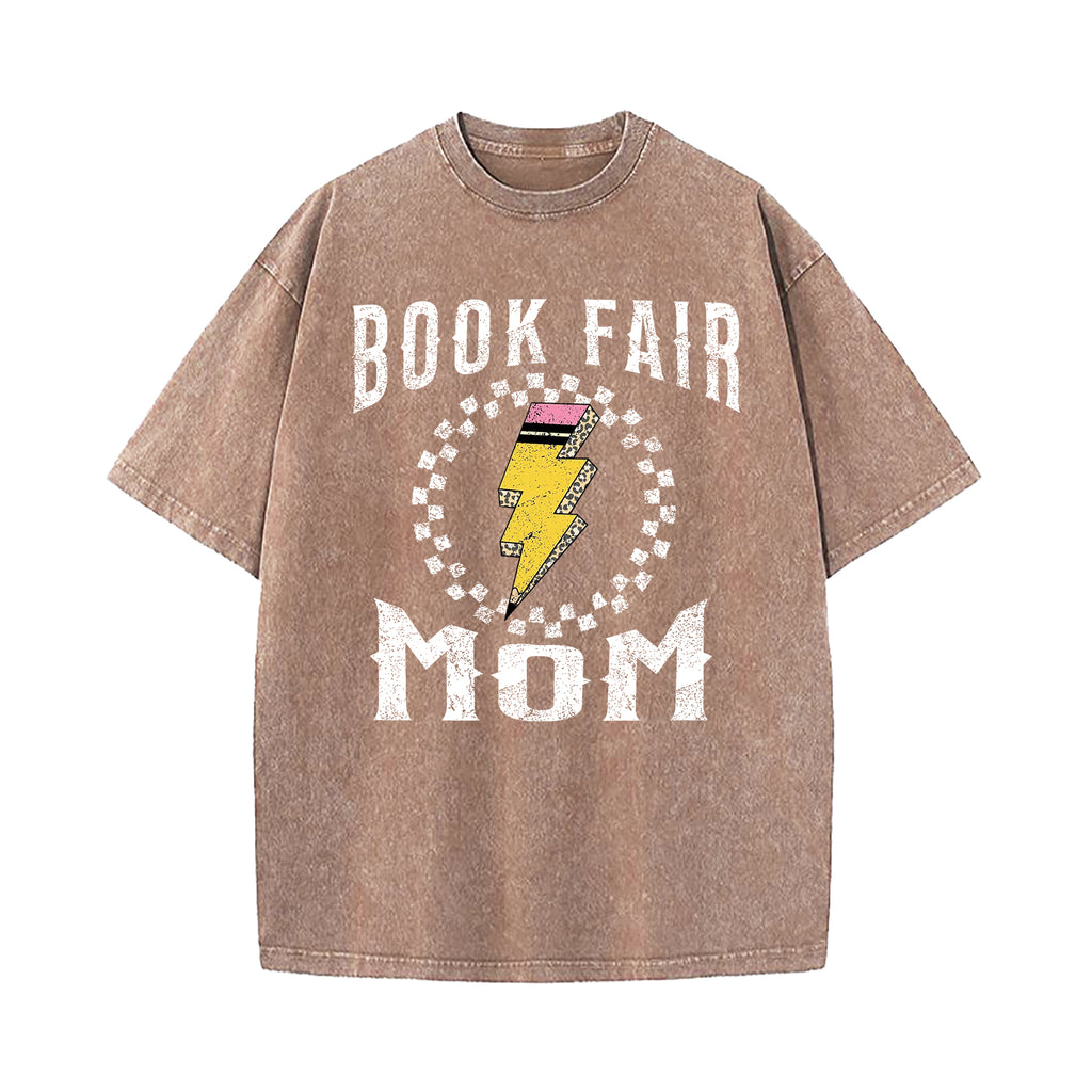 Book Fair Mom Washed T-Shirt