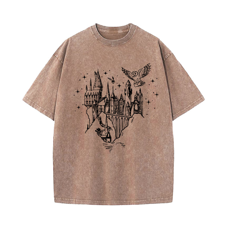 Magical Book Fantasy World Washed T-Shirt