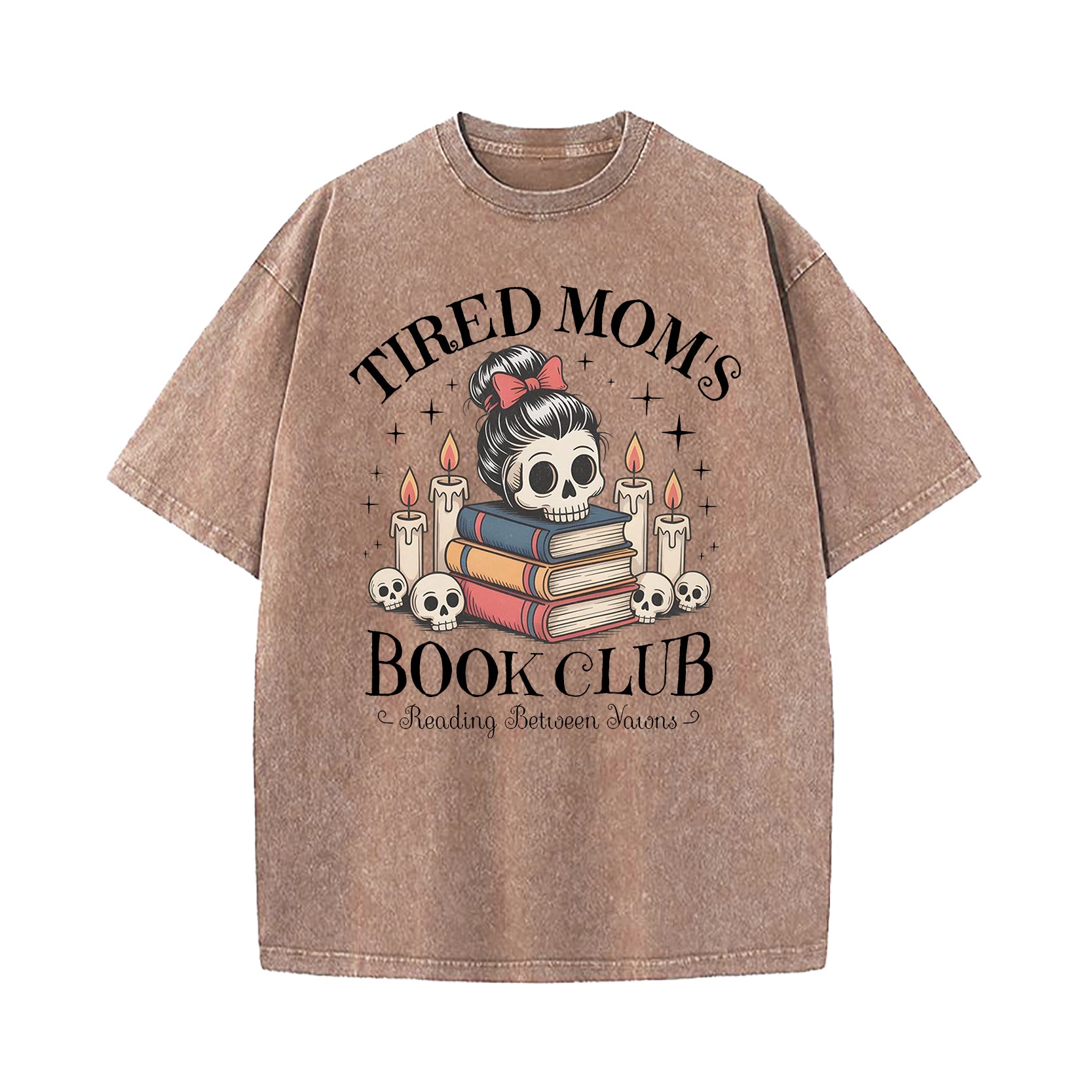Tired Mom's Book Club Washed T-Shirt