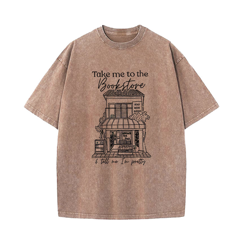 Take Me To The Bookstore Washed T-Shirt