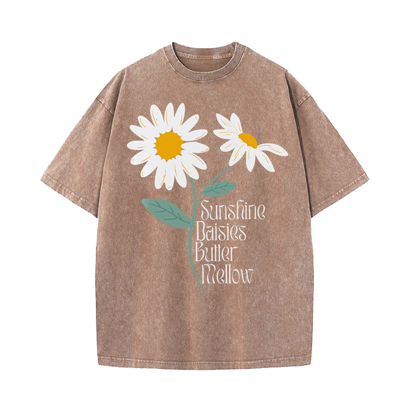 Sunshine Daisies Butter Mellow Potter Fan Washed T-Shirt
