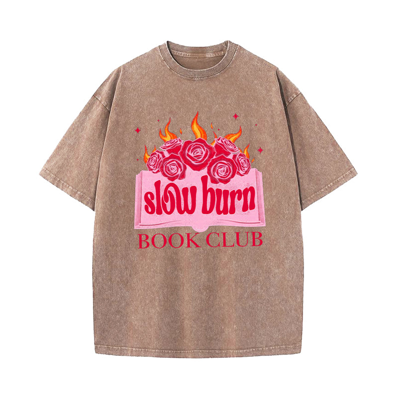 Slow Burn Book Club Washed T-shirt