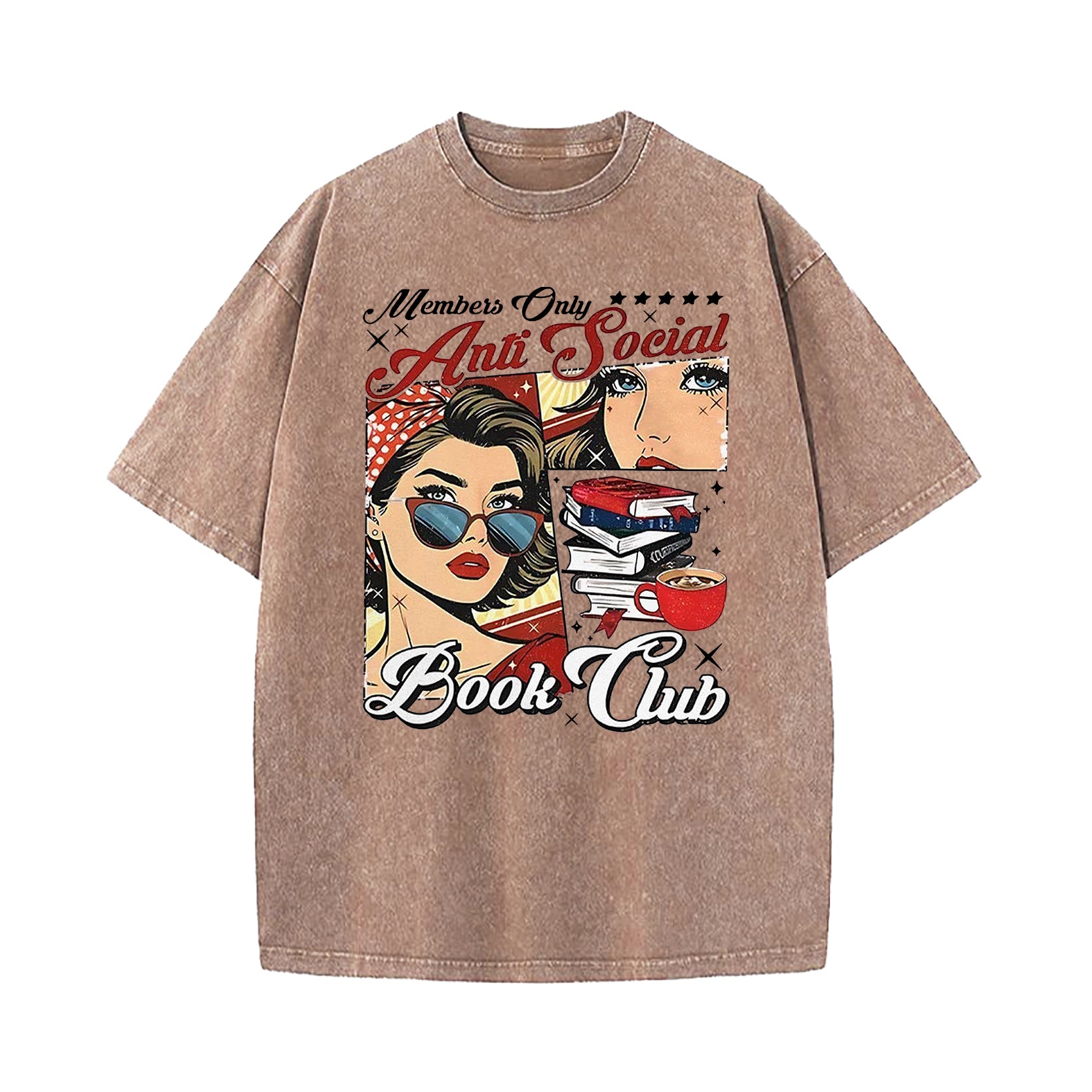 Girl Members Only Anti Social Book Club Washed T-Shirt