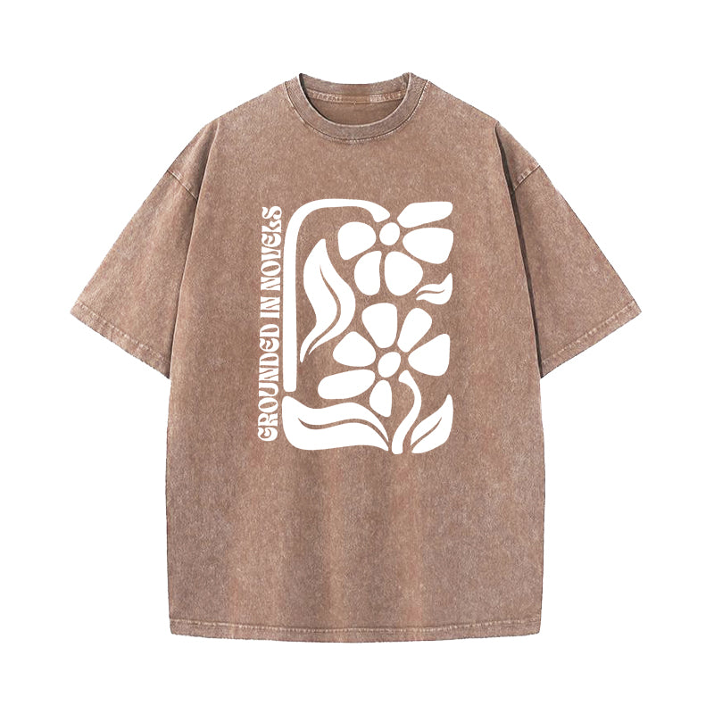 Grounded In Novels Washed T-Shirt