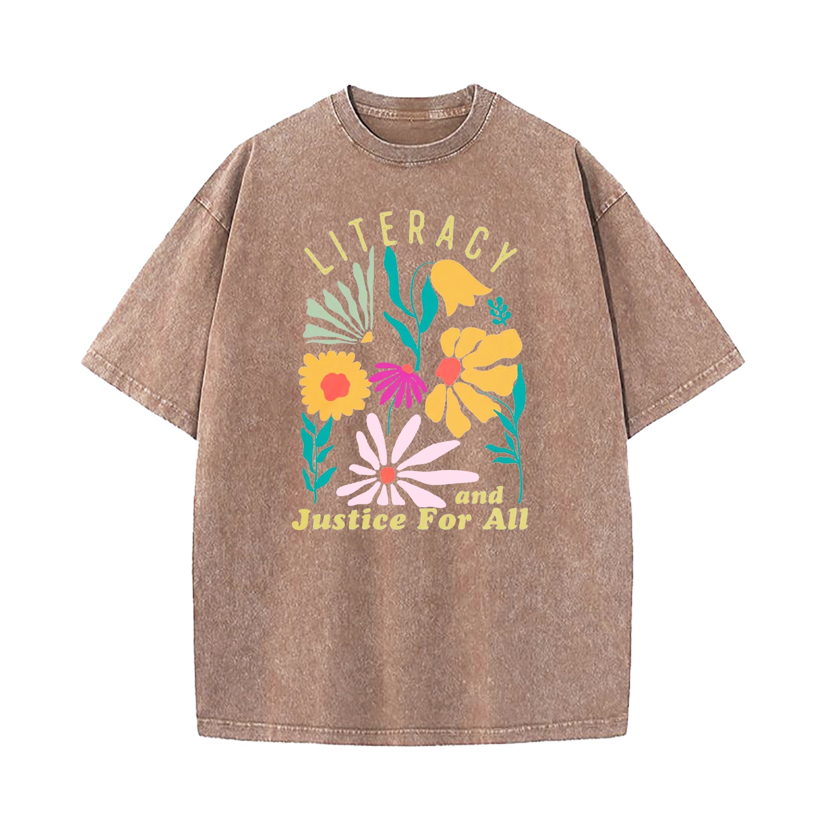 Literacy and Justice for All Washed T-Shirt