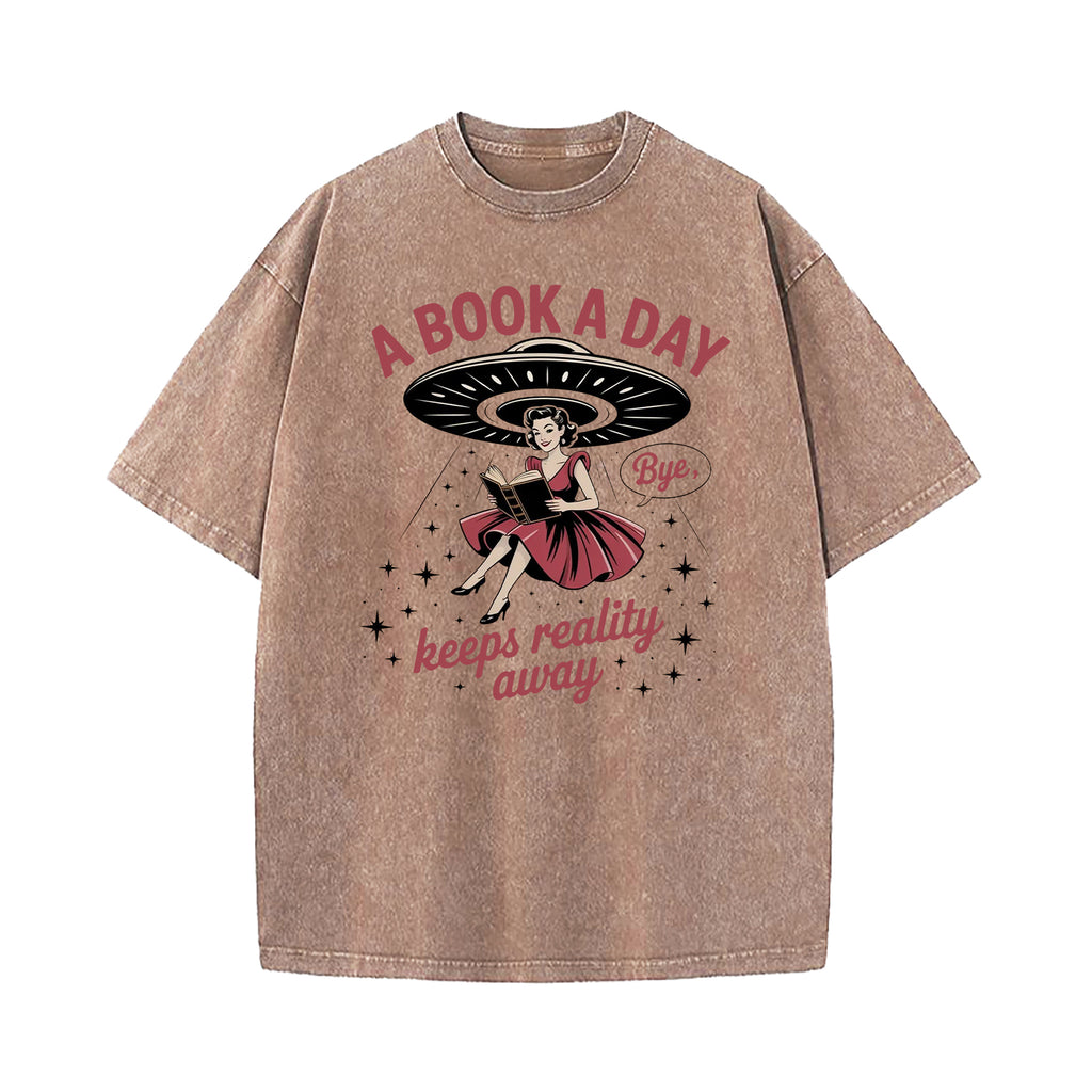 A Book A Day Washed T-Shirt