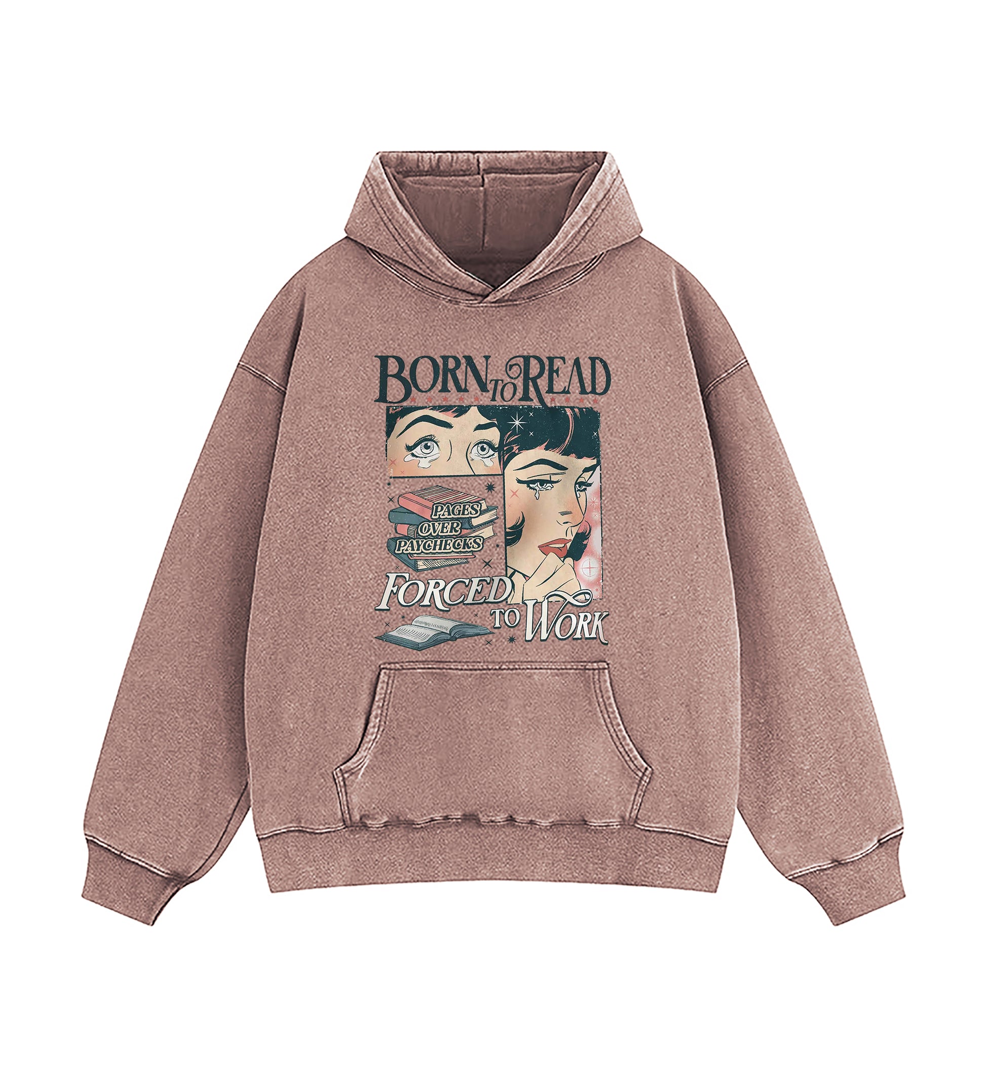 Born To Read Bookish Washed Hoodie