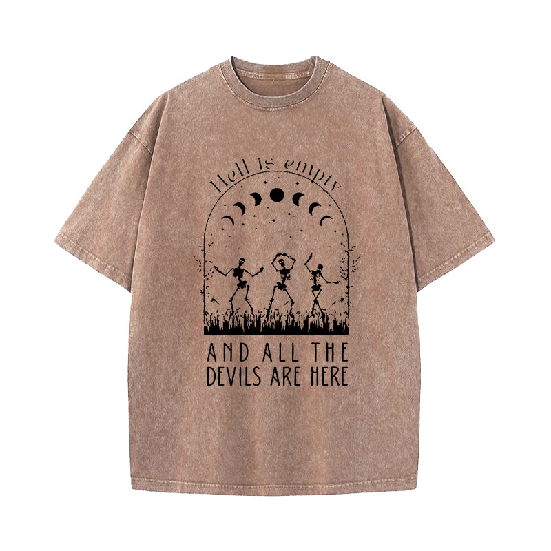Hell Is Empty And All The Devils Are Here Shakespeare Washed T-Shirt