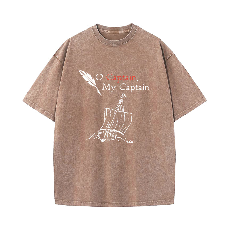 Oh Captain My Captain Dead Poets Society Washed T-Shirt