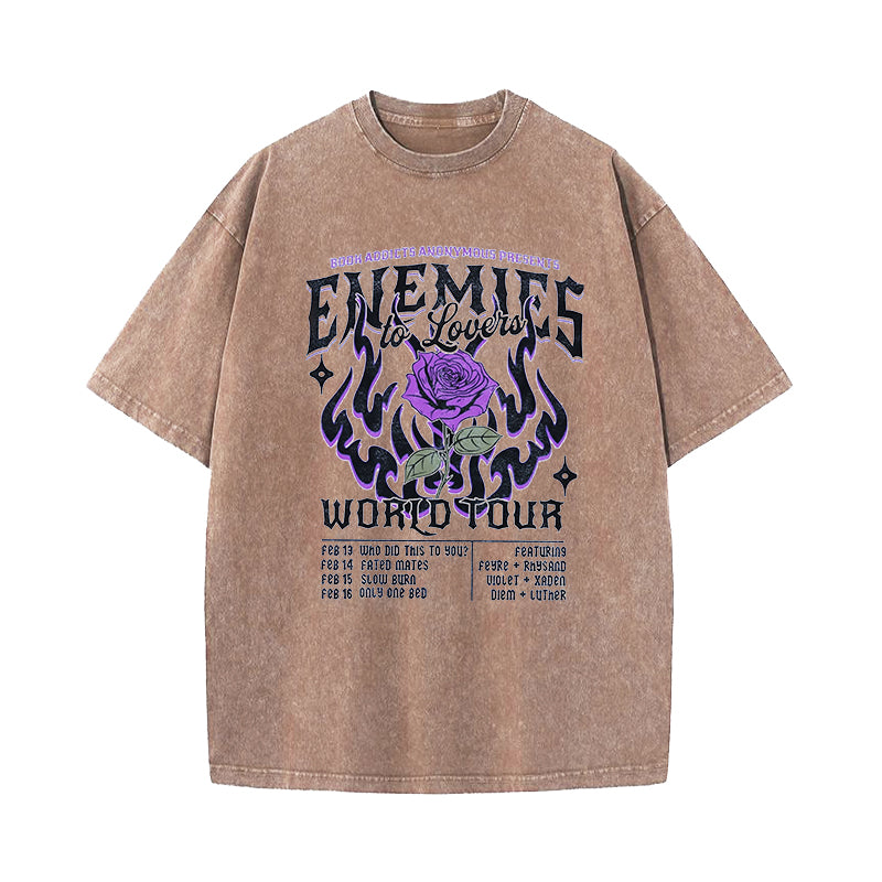 Enemies To Lovers Romantasy Fated Mates Washed T-Shirt