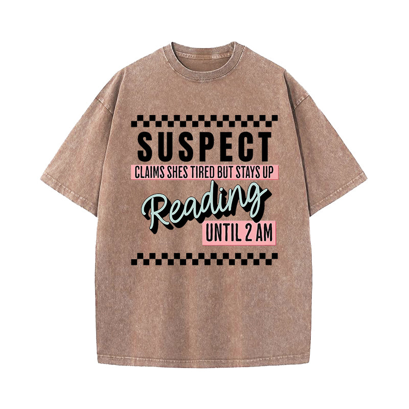 Suspect Claims Book Lover Washed T-Shirt